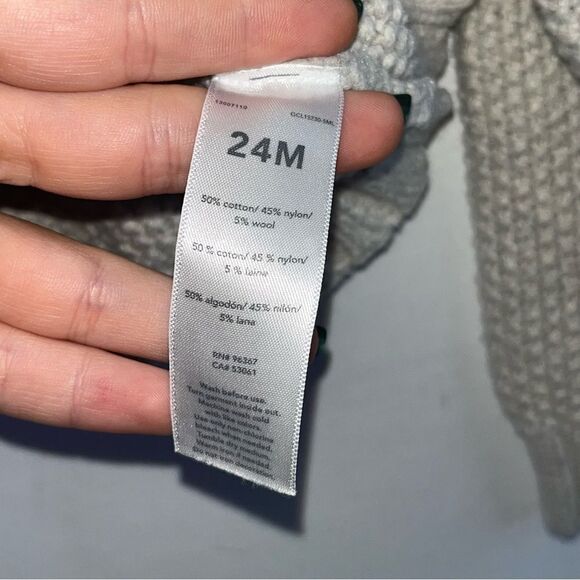 Kid's Baby B'Gosh Grey Knit Cardigan Sweater - Picture 7 of 8